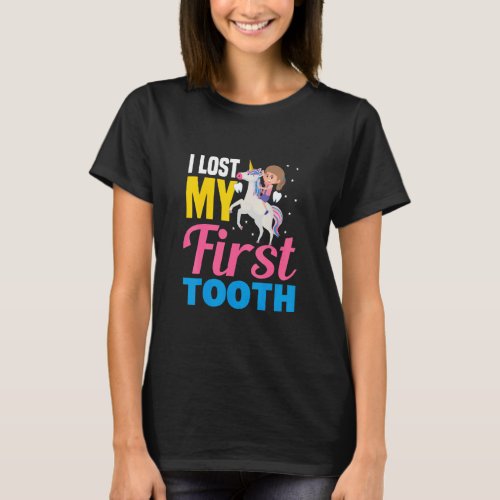 I Lost My First Tooth Unicorn Tooth Fairy  Girls 1 T_Shirt