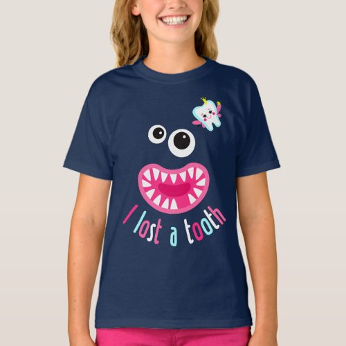 I Lost My Tooth A Cute Monster Without a Tooth T_Shirt