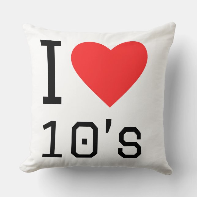 I love 10s throw pillow (Front)