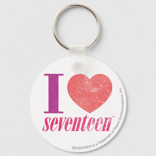 I Love 17 Keychain (Front)