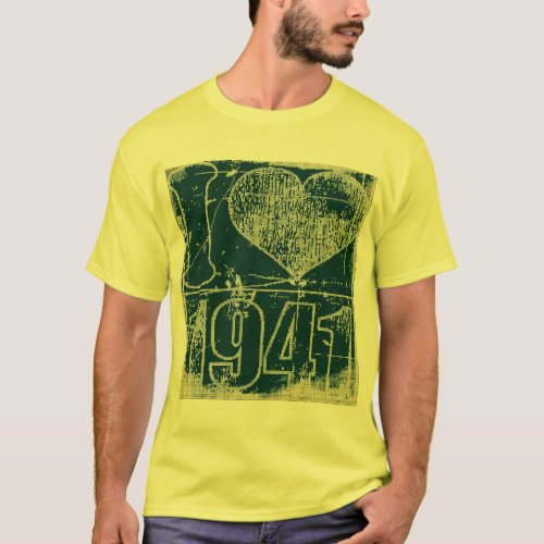 I love 1941 _  Yellow Dark blue Vintage t_shirt