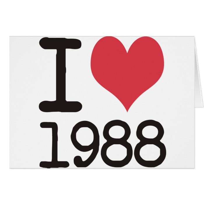 I Love 1988 Products & Designs Card