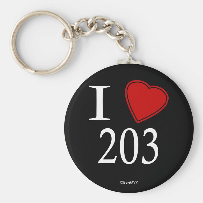 I Love 203 New Haven Keychain