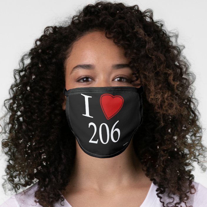 I Love 206 Seattle Face Mask