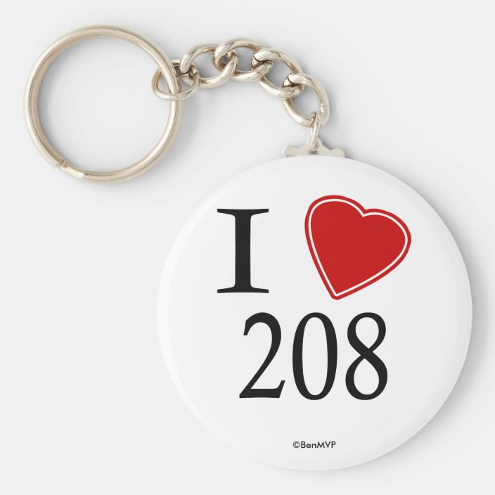 I Love 208 Boise Keychain