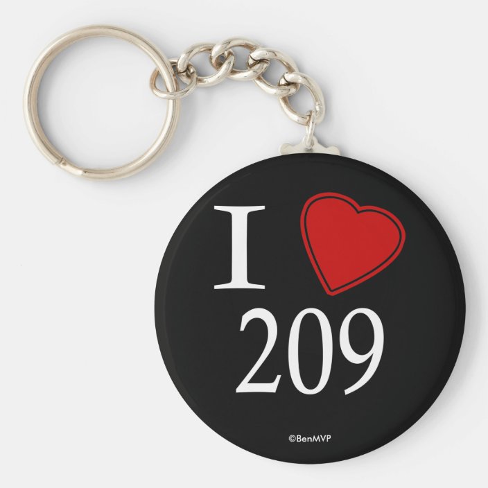 I Love 209 Galveston Key Chain