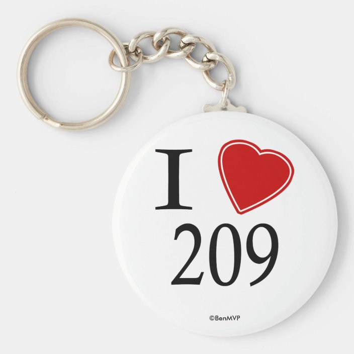 I Love 209 Galveston Keychain