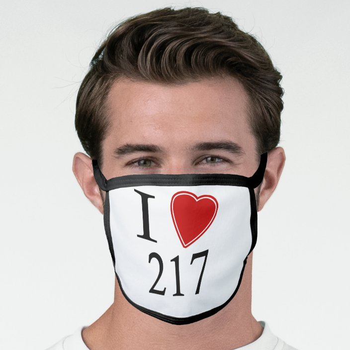 I Love 217 Springfield Face Mask