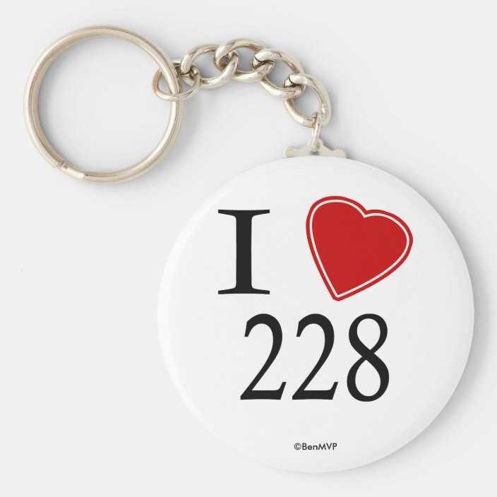 I Love 228 Biloxi Key Chain