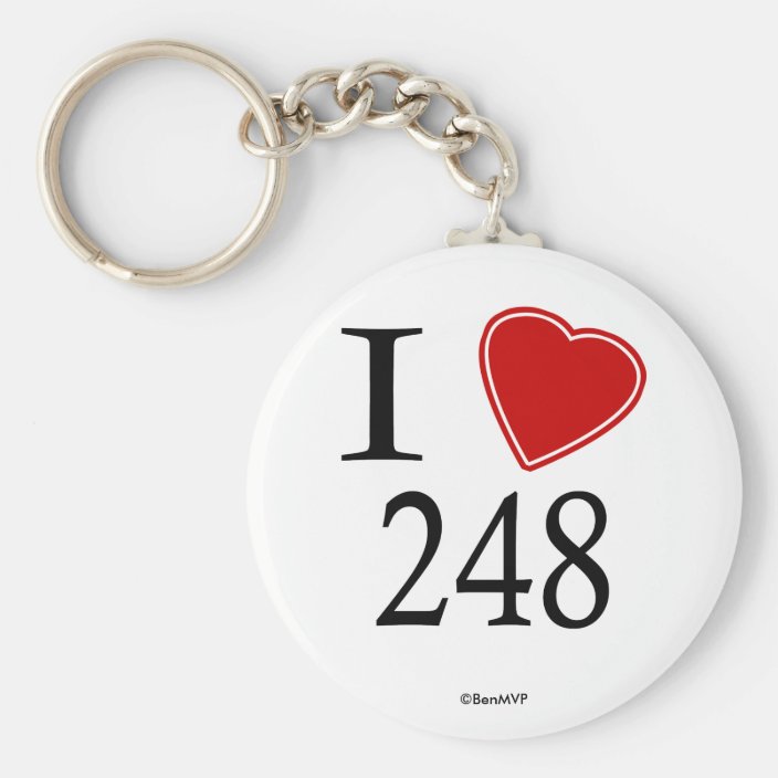 I Love 248 Detroit Key Chain