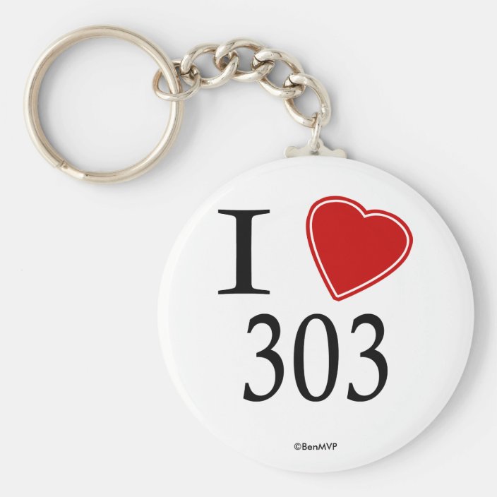 I Love 303 Denver Key Chain