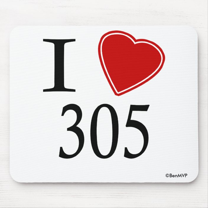 I Love 305 Miami Mousepad