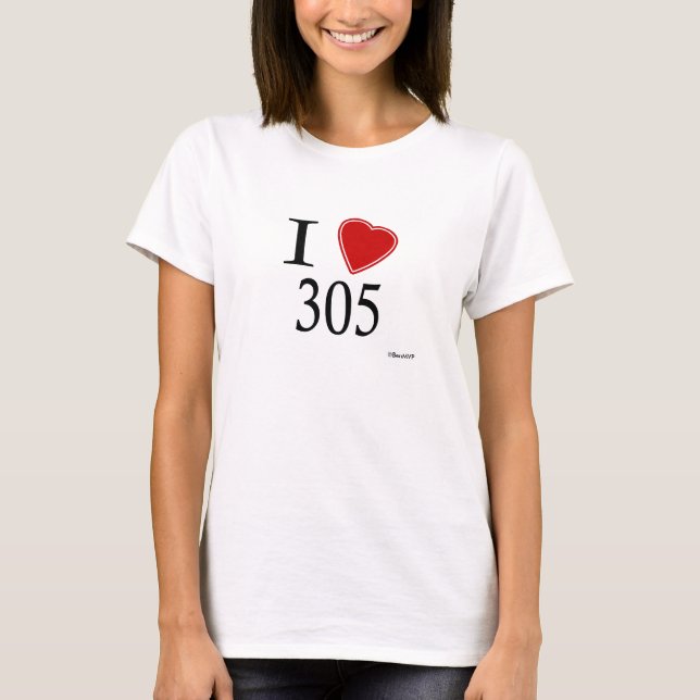 I Love 305 Miami T-Shirt (Front)