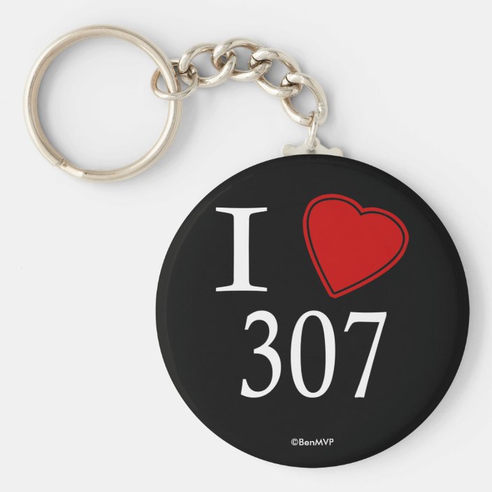 I Love 307 Cheyenne Keychain
