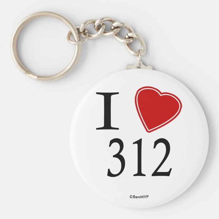I Love 312 Chicago Keychain