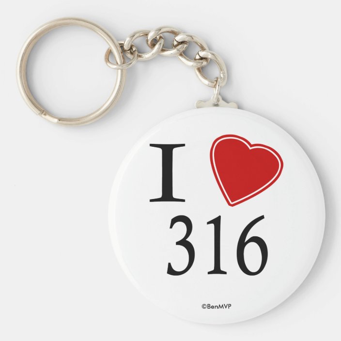 I Love 316 Wichita Keychain