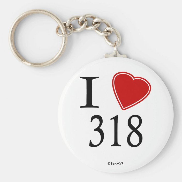 I Love 318 Shreveport Keychain