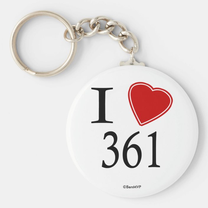 I Love 361 Corpus Christi Keychain