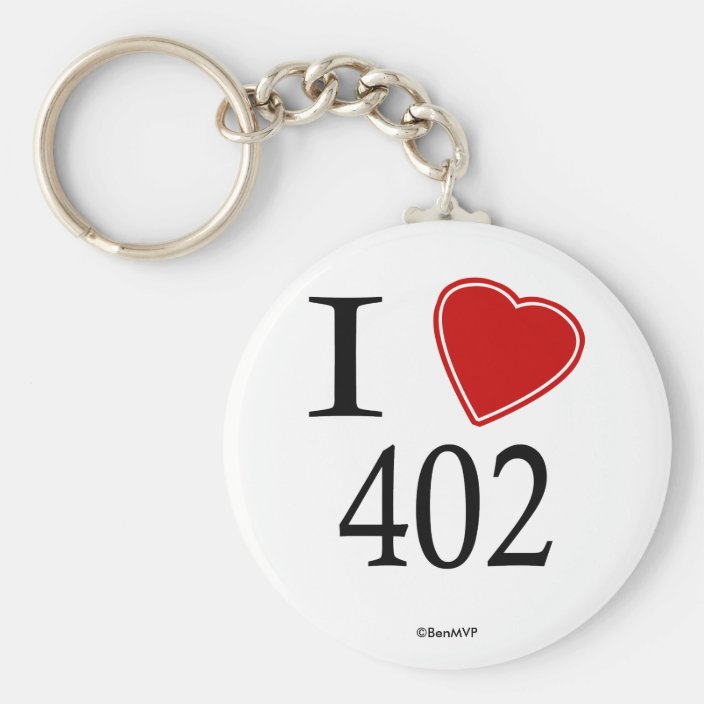 I Love 402 Lincoln Keychain