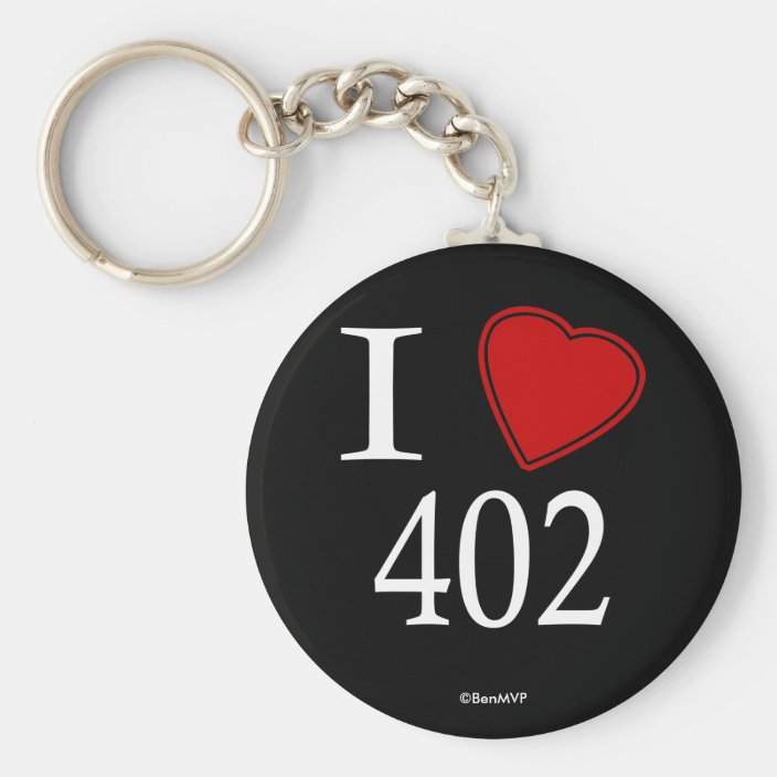 I Love 402 Lincoln Keychain