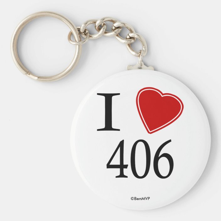I Love 406 Billings Key Chain