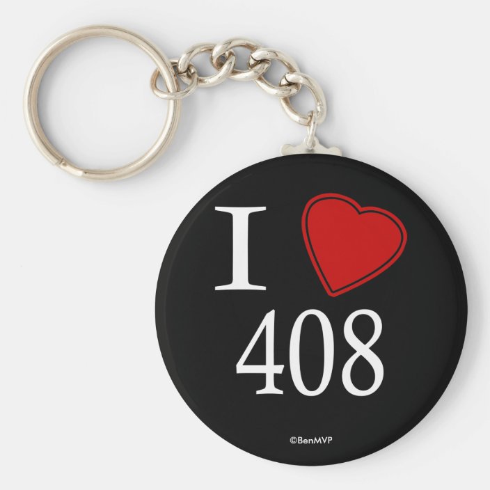 I Love 408 Cupertino Keychain