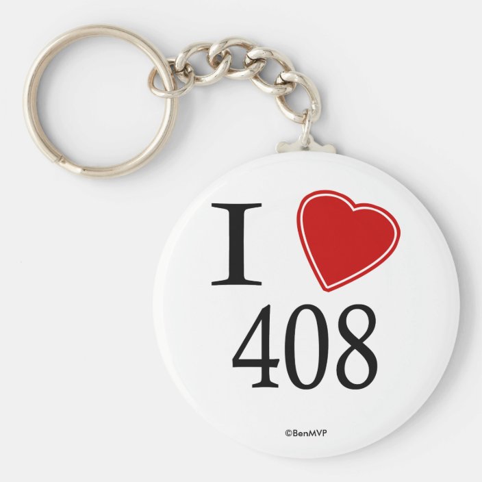 I Love 408 Milpitas Keychain
