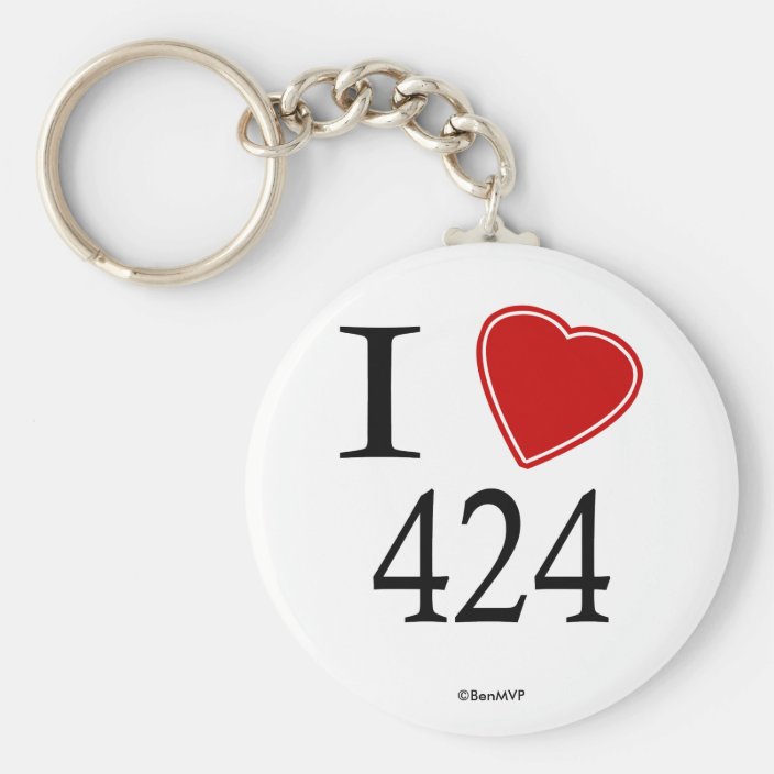 I Love 424 Long Beach Keychain