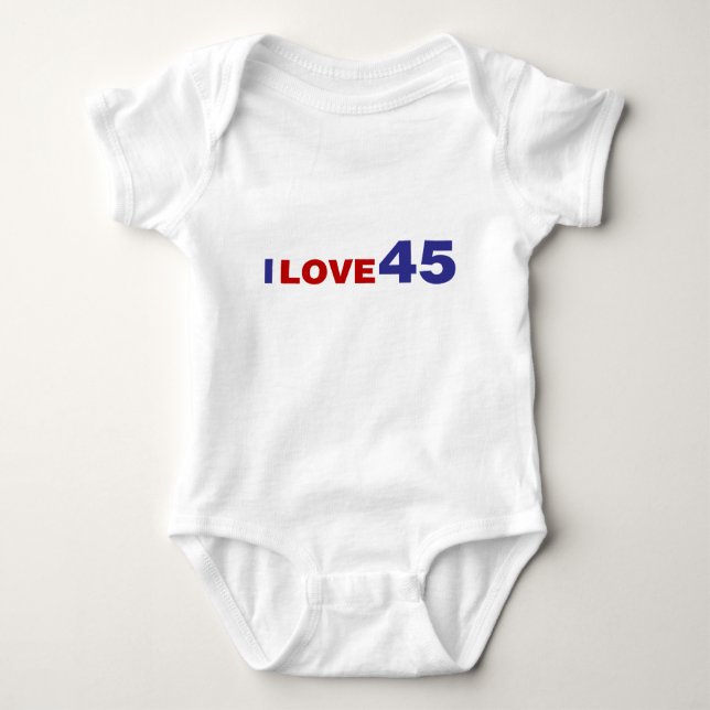 I Love 45 Baby Bodysuit (Front)