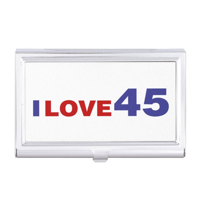 I Love 45 Business Card Case (Front)