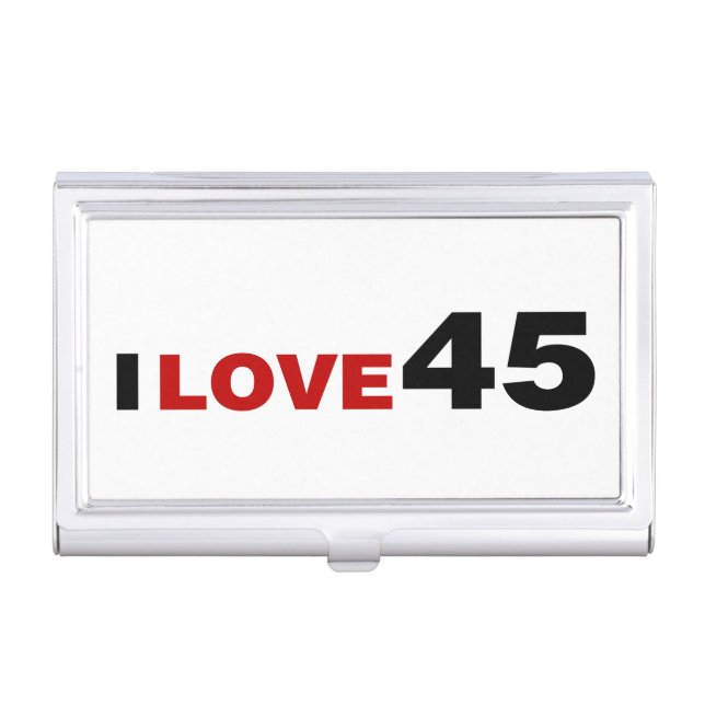 I Love 45 Business Card Case (Front)
