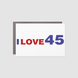 I Love 45 Car Magnet