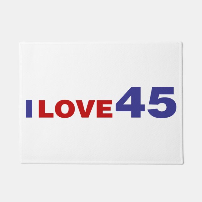 I Love 45 Doormat (Front)