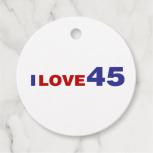 I Love 45 Favor Tags