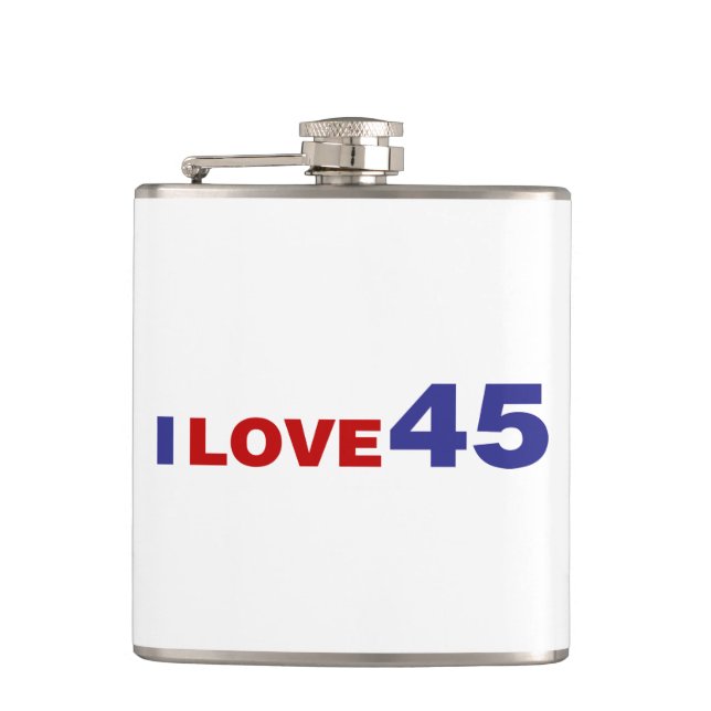 I Love 45 Flask (Front)