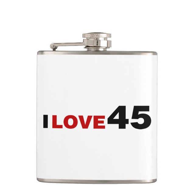 I Love 45 Flask (Front)