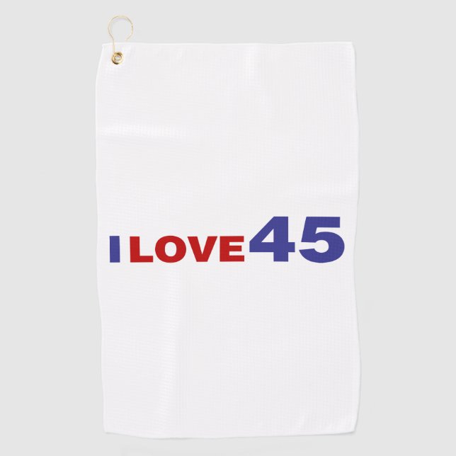 I Love 45 Golf Towel (Front)