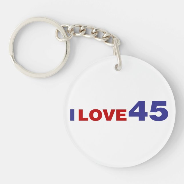 I Love 45 Keychain (Front)