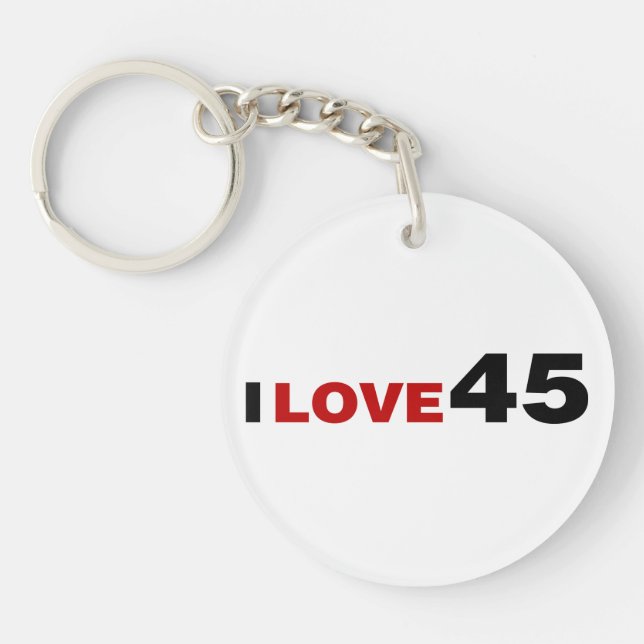 I Love 45 Keychain (Front)
