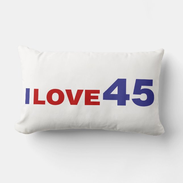 I Love 45 Lumbar Pillow (Front)