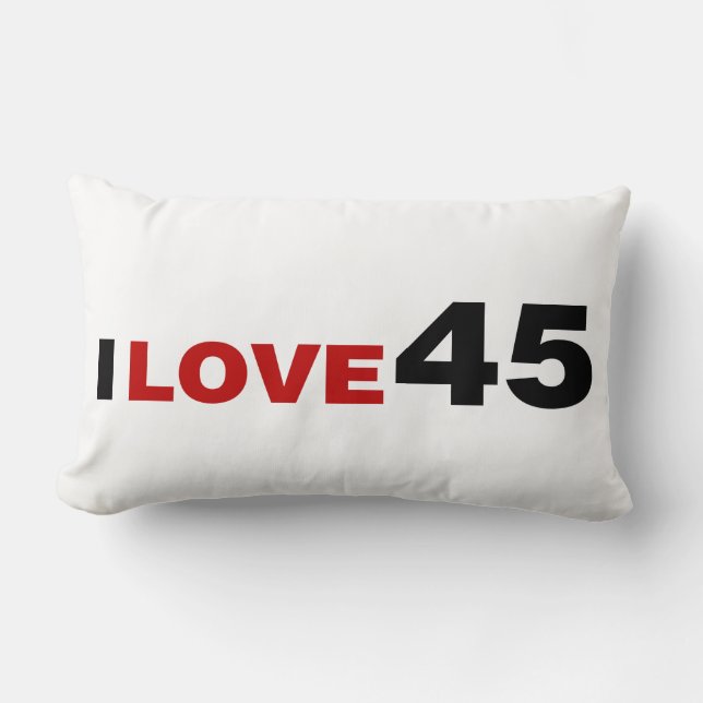 I Love 45 Lumbar Pillow (Front)