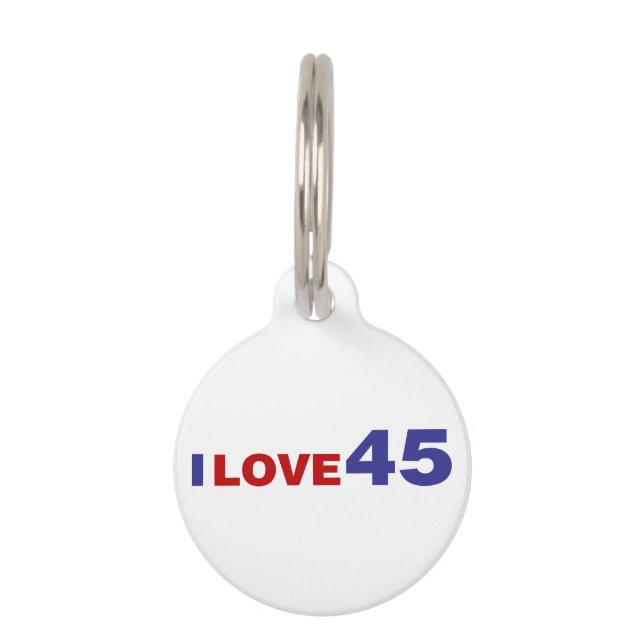 I Love 45 Pet ID Tag (Front)