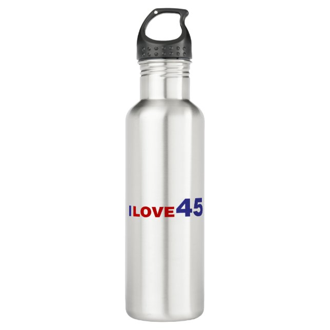 I Love 45 Stainless Steel Water Bottle (Front)