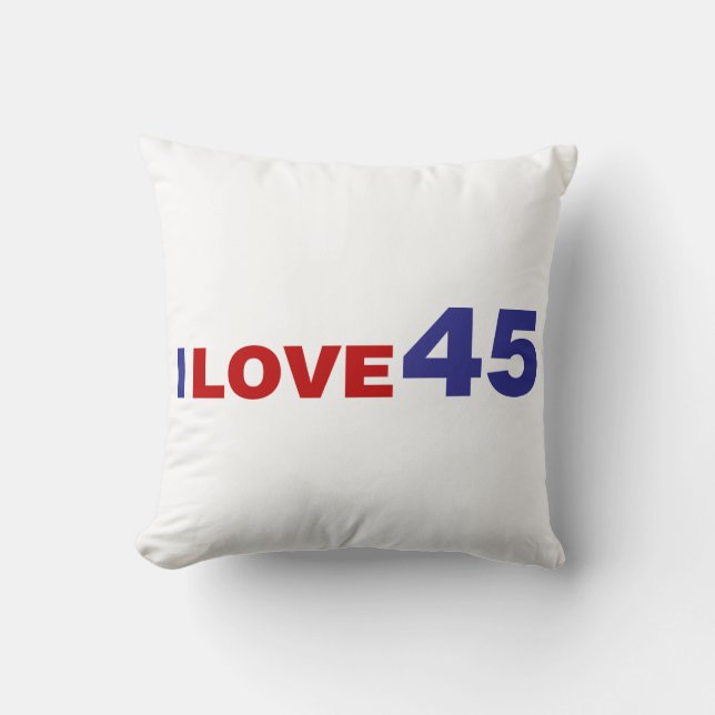 I Love 45 Throw Pillow (Front)