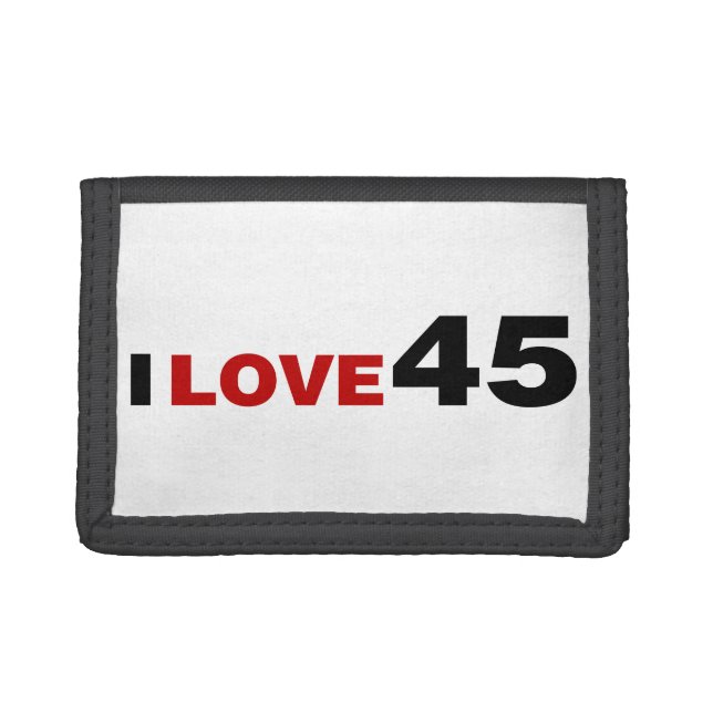 I Love 45 Trifold Wallet (Front)