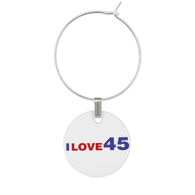 I Love 45 Wine Charm (Front)