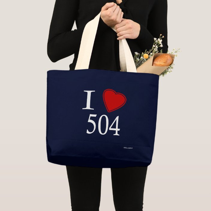 I Love 504 New Orleans Canvas Bag