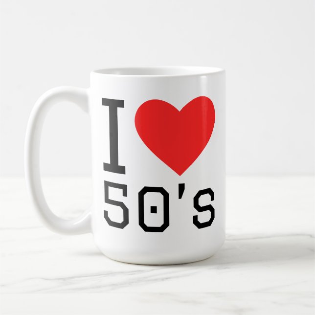 I love 50s coffee mug (Left)