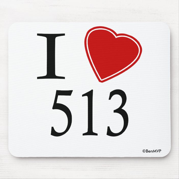 I Love 513 Cincinnati Mousepad