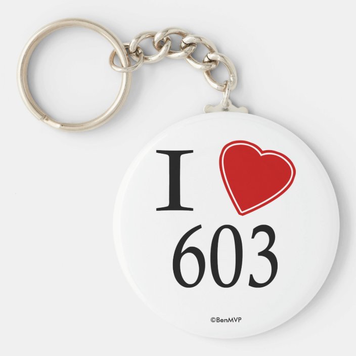 I Love 603 Concord Key Chain